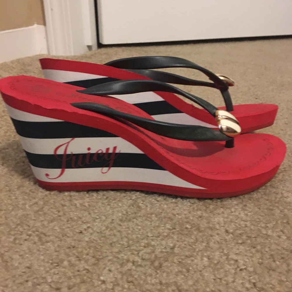 Juicy Couture Wedge Flip Flops